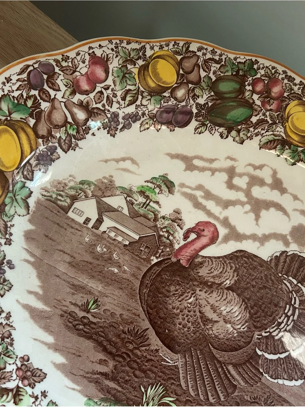 Barker bros ltd Vintage Turkey Serving Platter in Brown and Green